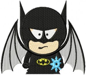Batman south park style embroidery design