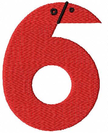 Child number six free embroidery design