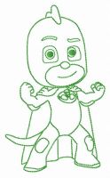 Brave Gekko embroidery design