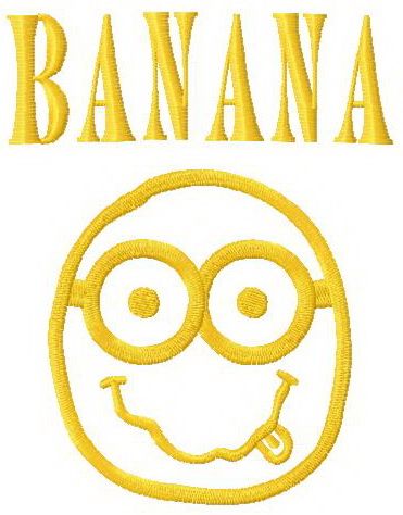 Funny banana Minion machine embroidery design