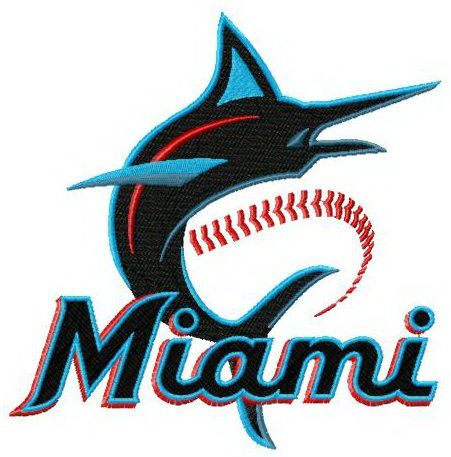 Miami Marlins 2019 logo machine embroidery design