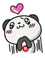 Cute panda embroidery design