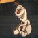 Olaf embroidered on black towel