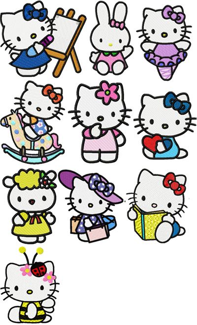 Hello Kitty Pack 2 - 20 Files machine embroidery design