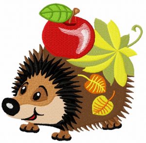 Cute hedgehog embroidery design