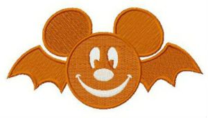 Mickey bat embroidery design