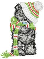 Teddy Bear very cold embroidery design