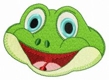 Happy frog embroidery design
