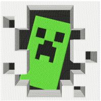 Minecraft Creeper in your door embroidery design