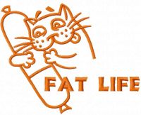 Fat life free embroidery design