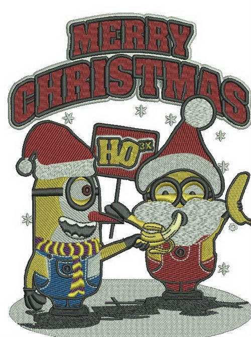 Merry Christmas HO 3x machine embroidery design