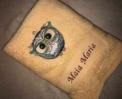 Owl in glasses embroidery design