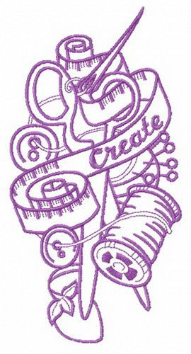 Creative mood machine embroidery design
