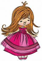Upset princess embroidery design
