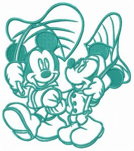 Walking under the rain embroidery design