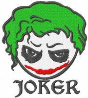 Chibi joker head embroidery design