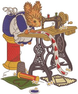 Squirrel sewing embroidery design