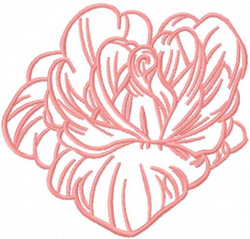 Pink rose free embroidery design 15