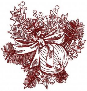 Retro Christmas ball embroidery design