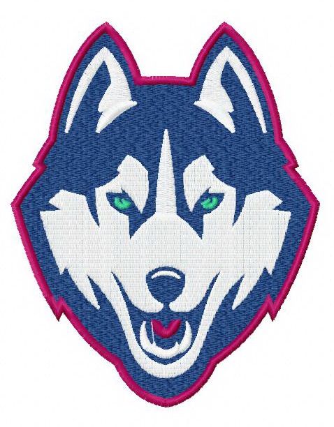 Connecticut Huskies logo 2 machine embroidery design