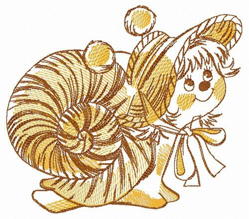 Tiger snail machine embroidery design