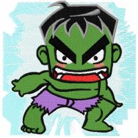 Incredible Hulk chibi embroidery design