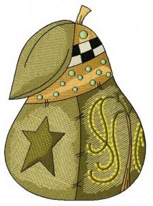 Pear embroidery design