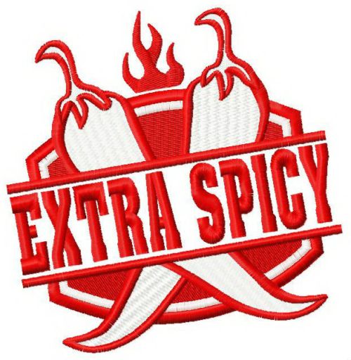 Extra spicy machine embroidery design