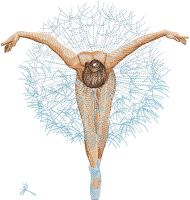 Ballerina tutu made of dandelions embroidery design