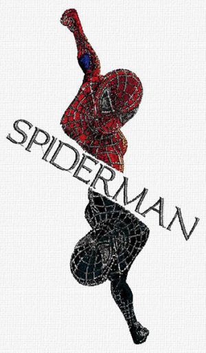 Spiderman both angled light embroidery design