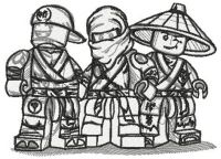 Lego Ninjago heroes embroidery design