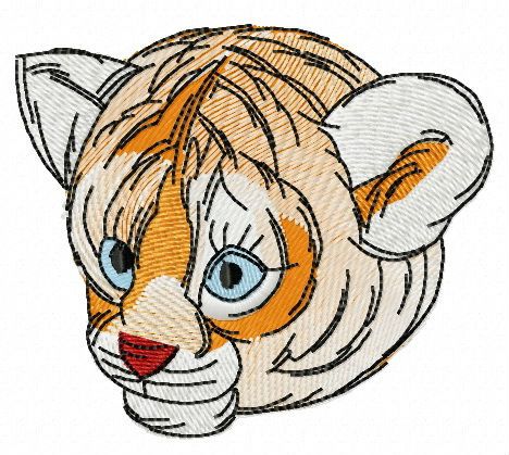 Tiger climbing up machine embroidery design
