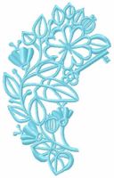 Blue flower and key free machine embroidery design