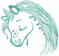 Sleeping unicorn free embroidery design