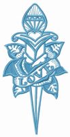 Love dagger 4 embroidery design