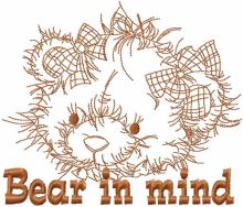 Bear in mind embroidery design