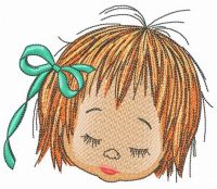 Upset girl's face embroidery design