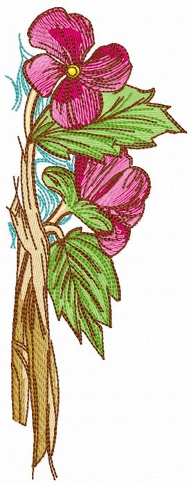 Charming pink flower machine embroidery design