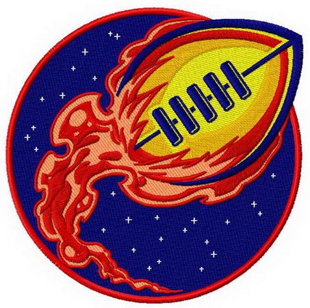 Football comet machine embroidery design