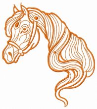 Pony head embroidery design