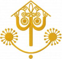 Small World Clock Face embroidery design