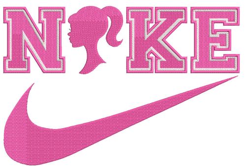 Nike Barbie Logo embroidery design