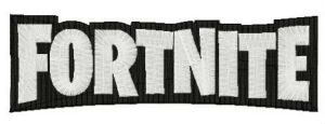 Fortnite wordmark logo embroidery design