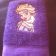 Purple embroidered towel with Frozen Elsa
