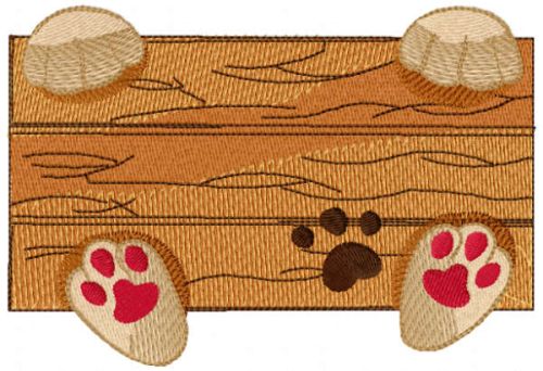 Four paws and board embroidery design