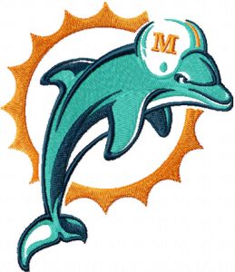 Miami Dolphins logo 1 embroidery design