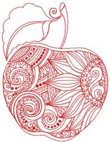 Apple redwork embroidery design