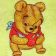 Baby Pooh with appale embroidered design on towel