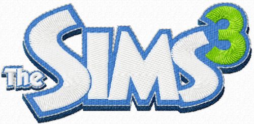Sims 3 logo machine embroidery design