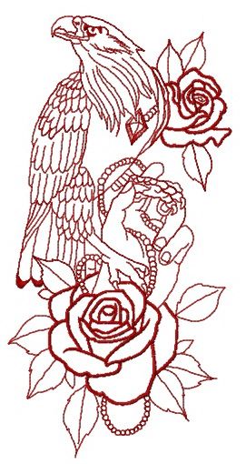 Tamed eagle 2 machine embroidery design